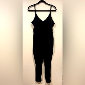 Dark green velvet jumpsuit